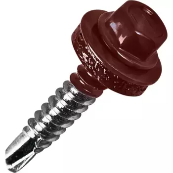 Саморезы кровельные по металлу с пресс-шайбой RAL 3005 6.3x38 50 шт.