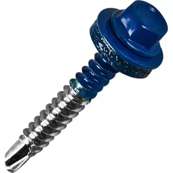 Саморезы кровельные по металлу с пресс-шайбой RAL 5005 5.5x38 6 шт.