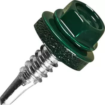 Саморезы кровельные по металлу с пресс-шайбой RAL6005 6.3x25 80 шт.