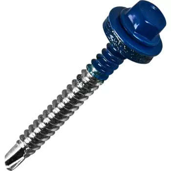 Саморезы кровельные по металлу с пресс-шайбой RAL 5005 5.5x51 4 шт.