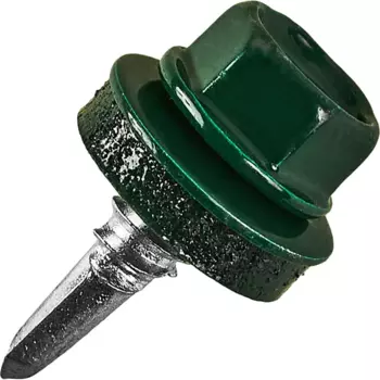 Саморезы кровельные по металлу с пресс-шайбой RAL6005 6.3x19 100 шт.