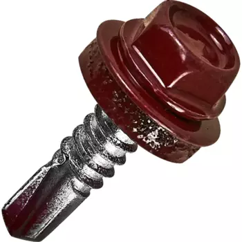 Саморезы кровельные по металлу с пресс-шайбой RAL 3005 6.3x25 80 шт.