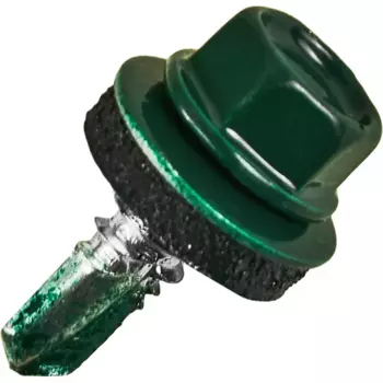 Саморезы кровельные по металлу с пресс-шайбой RAL6005 6.3x19 10 шт.