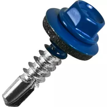 Саморезы кровельные по металлу с пресс-шайбой RAL 5005 5.5x25 80 шт.