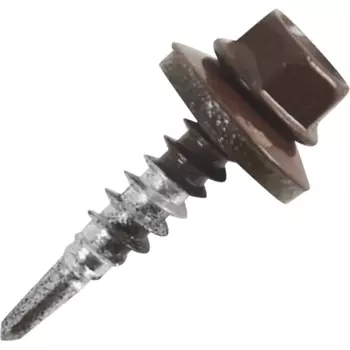 Саморезы кровельные по металлу с пресс-шайбой RAL8017 5.5x25 1 кг