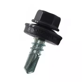 Саморезы кровельные по металлу с пресс-шайбой RAL 7024 4.8x19 10 шт.