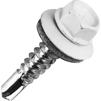 Саморезы кровельные по металлу с пресс-шайбой RAL 9003 5.5x25 80 шт.