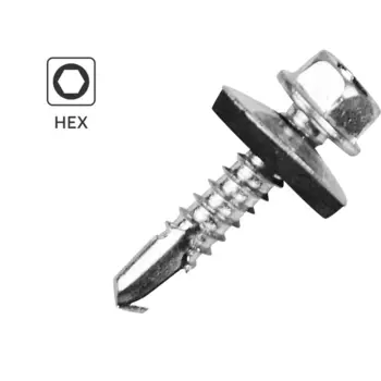 Саморезы кровельные по металлу Standers с пресс-шайбой 5.5x25 1 кг