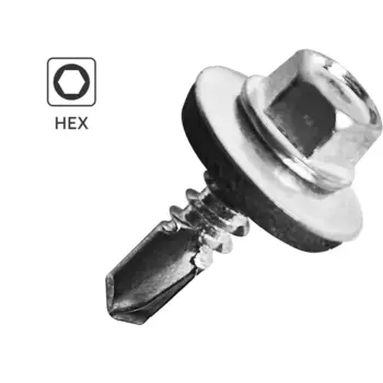 Саморезы кровельные по металлу Standers с пресс-шайбой 5.5x19 1 кг