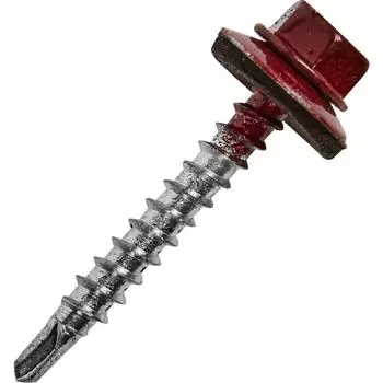 Саморезы кровельные RAL3005 красные 4.8x35, 250 шт.