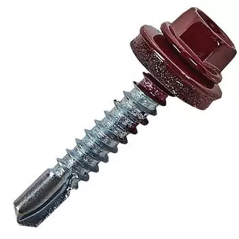 Саморезы кровельные RAL3005 красные 5.5x32 100 шт.