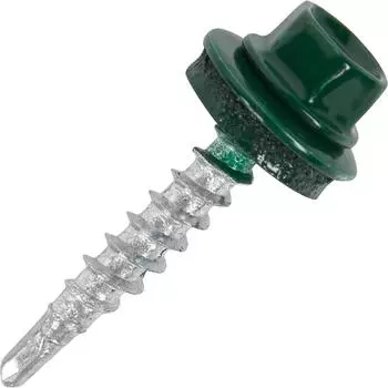 Саморезы кровельные RAL6005 зеленые 4.8x28, 60 шт.
