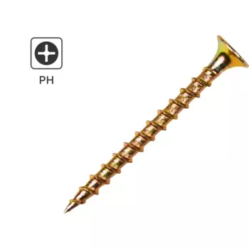 Саморезы по дереву и гипсокартону Standers потайные острые оцинкованные 3.5x51 1 кг