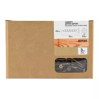 Саморезы по дереву оцинкованные 4.2x75 мм 3 кг