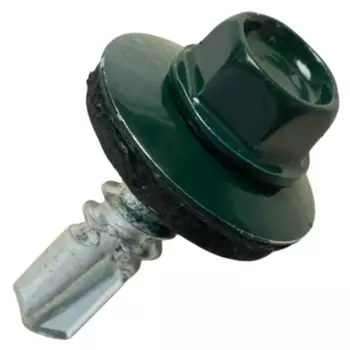 Саморезы кровельные по металлу Dilwis с пресс-шайбой со сверлом 5.5x19 мм RAL 6005 100 шт.