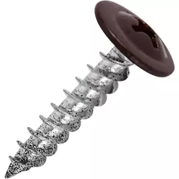 Саморезы по металлу с пресс-шайбой острые оцинкованные RAL 8017 4.2x19 24 шт.