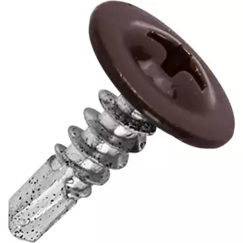 Саморезы по металлу с пресс-шайбой со сверлом оцинкованные RAL 8017 4.2x13 32 шт.