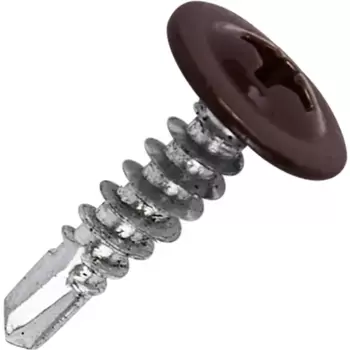 Саморезы по металлу с пресс-шайбой со сверлом оцинкованные RAL 8017 4.2x16 280 шт.