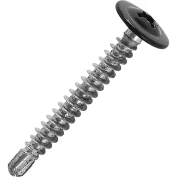 Саморезы по металлу с пресс-шайбой со сверлом оцинкованные RAL 7024 4.2x32 160 шт.