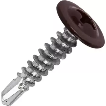 Саморезы по металлу с пресс-шайбой со сверлом оцинкованные RAL 8017 4.2x19 240 шт.