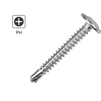 Саморезы по металлу Standers с пресс-шайбой со сверлом оцинкованные 4.2x32 1 кг