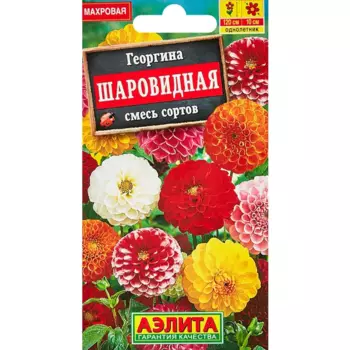 Семена цветов Аэлита георгина шаровидная микс