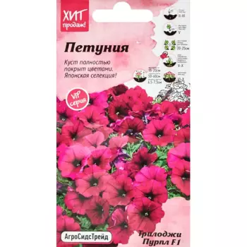 Семена цветов Агросидстрейд петуния Триложи Пурпл 5 шт.