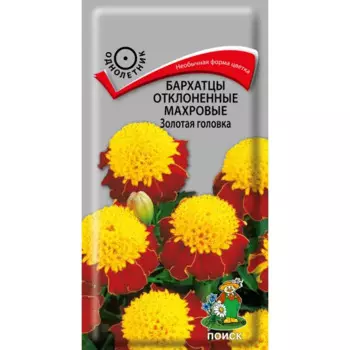 Семена цветов Поиск бархатцы отклоненные махровые Золотая головка