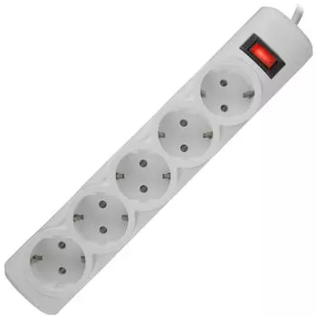 Сетевой фильтр для электроники ES 5 розеток 1.8 м цвет белый
