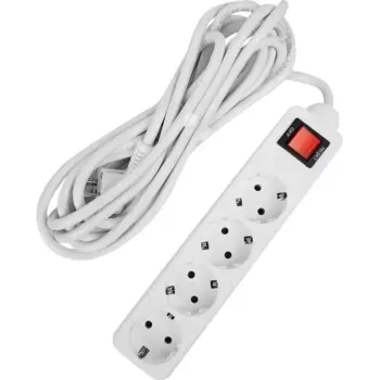 Сетевой фильтр Защита Про 4 розетки с заземлением 3x1.5 мм 5 м 3500 Вт цвет белый