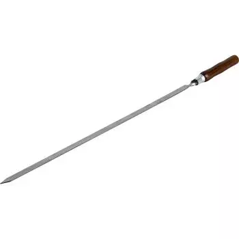 Шампур металлический 55 см, с деревянной ручкой