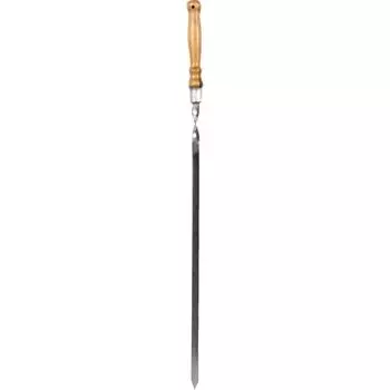 Шампур металлический Firewood плоский, с деревянной ручкой