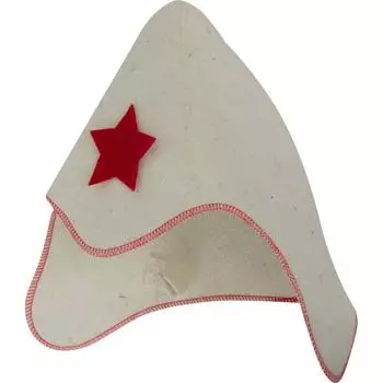 Шапка банная «Будёновка», войлок, цвет белый