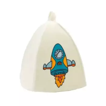 Шапка для бани Банный мир Ракета детская войлок цвет белый