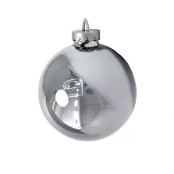 Шар елочный пластик 15 см цвет серебряный