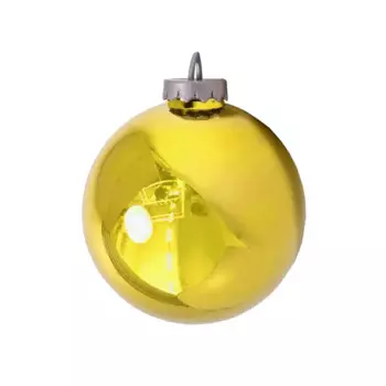 Шар елочный пластик 25 см цвет золотой