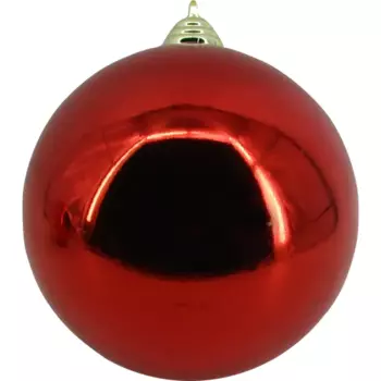 Шар ёлочный 14 см пластик красный