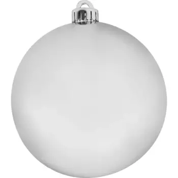 Шар ёлочный 14 см пластик серебряный