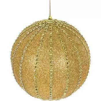 Шар ёлочный, 15 см, пластик, цвет золотистый