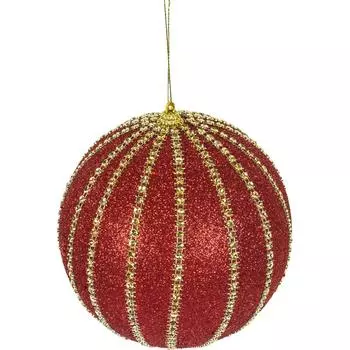 Шар ёлочный 15 см пластик красный