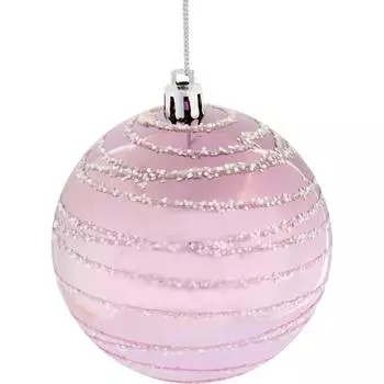 Шар ёлочный 7,8 см пластик розовый