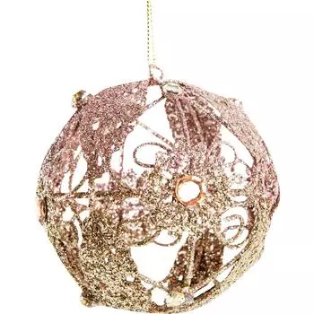 Шар ёлочный, 8 см, цвет розовый