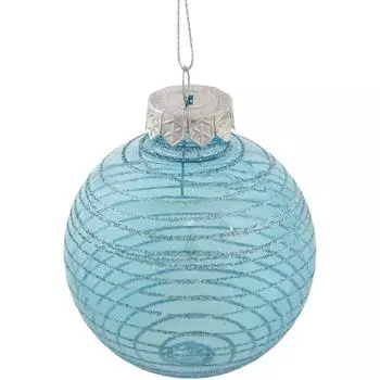 Шар ёлочный, 8 см, пластик, цвет голубой