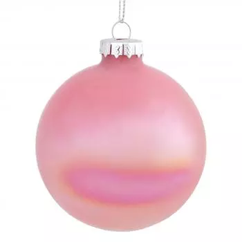Шар ёлочный, 8 см, стекло, цвет нежно-розовый