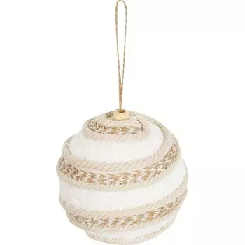 Шар ёлочный, 9.8 см, пластик, цвет белый