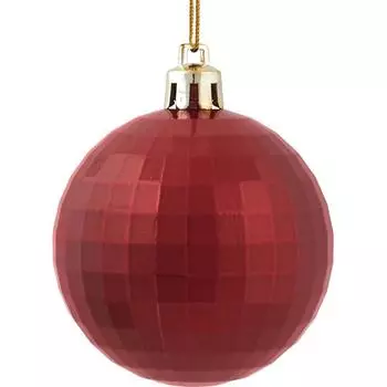 Шар ёлочный «Диско» 6 см, пластик, цвет красный