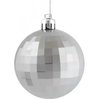 Шар ёлочный «Диско» 6 см, пластик, цвет серебряный
