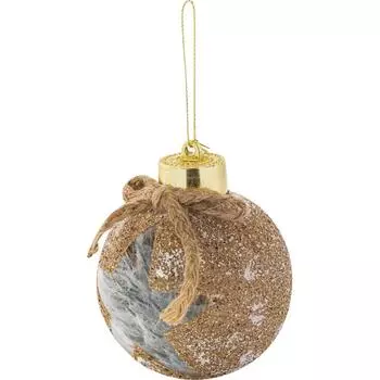 Шар ёлочный Nature рисунок звезда ø 7.8 см пластик коричневый