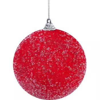 Шар ёлочный обсыпанный, 6 см, цвет красный
