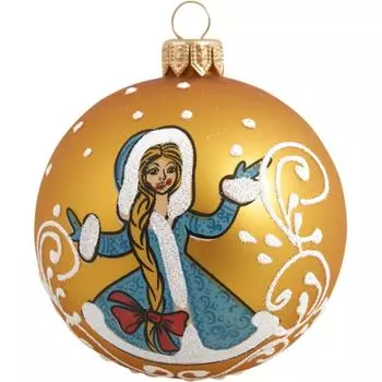 Шар ёлочный Русская снегурочка 8.5 см, стекло, цвет разноцветный